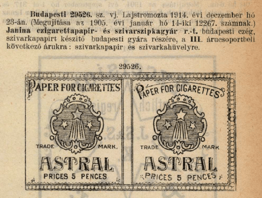 1914.12.22. Astral papír és hüvely
