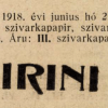 1918.06.21. Irini papír és hüvely