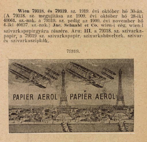 1919.10.30. Aerol cigarettapapír