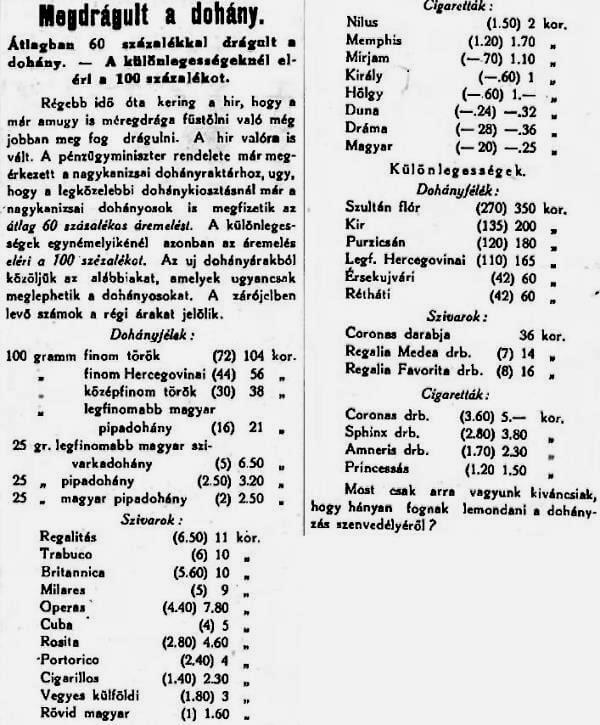 1921.03.23. Áremelkedés