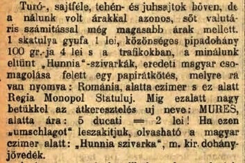 1921.07.21. Hunnia cigaretta