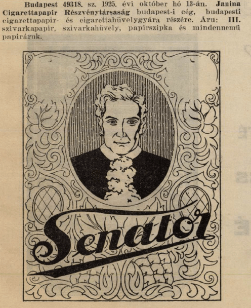 1925.10.13. Senator papír és hüvely