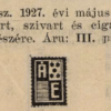 1927.05.03. Ádám Ernő szipka