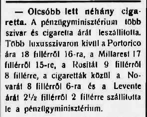 1929.12.15. Olcsóbb cigaretták