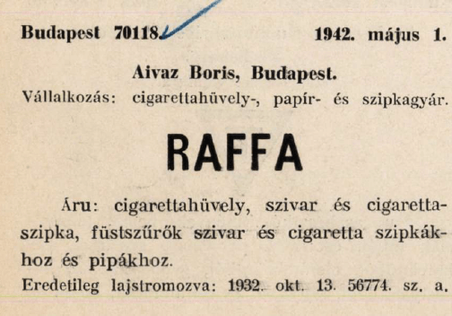 1942.05.01. Raffa cigarettahüvely