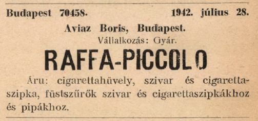 1942.07.28. Raffa-Piccolo hüvely
