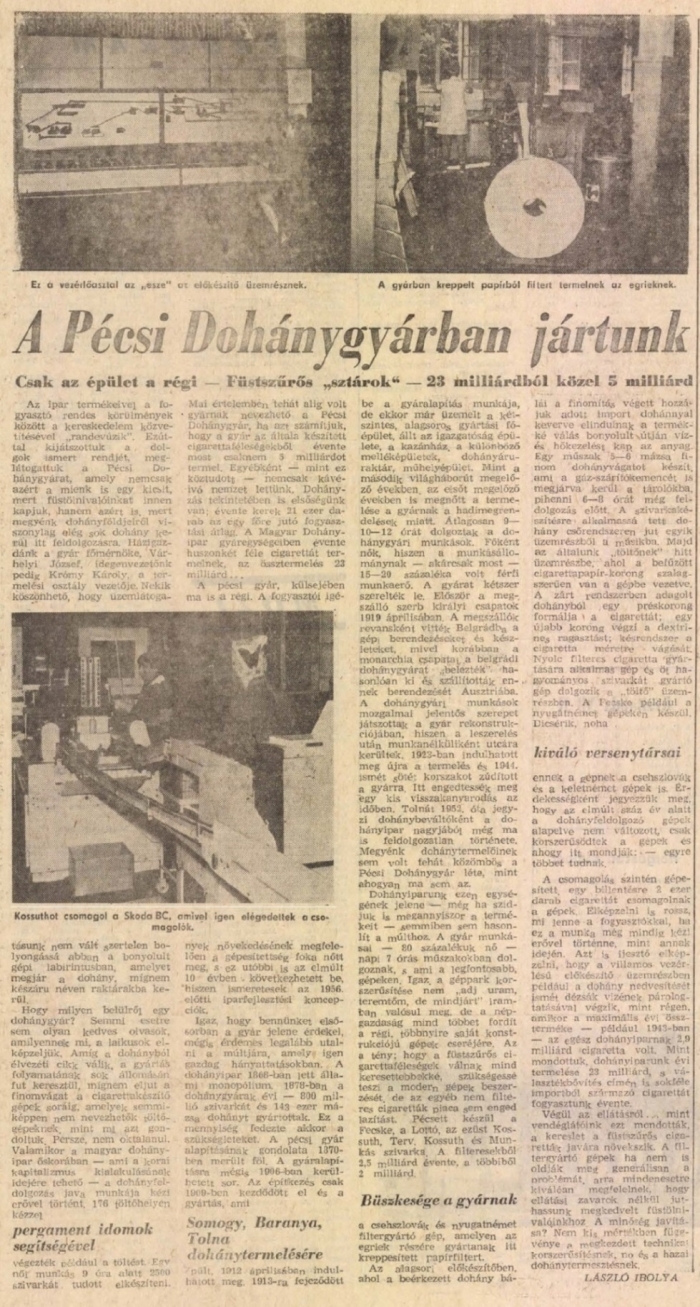 1970.06.06. Pécsi dohánygyár