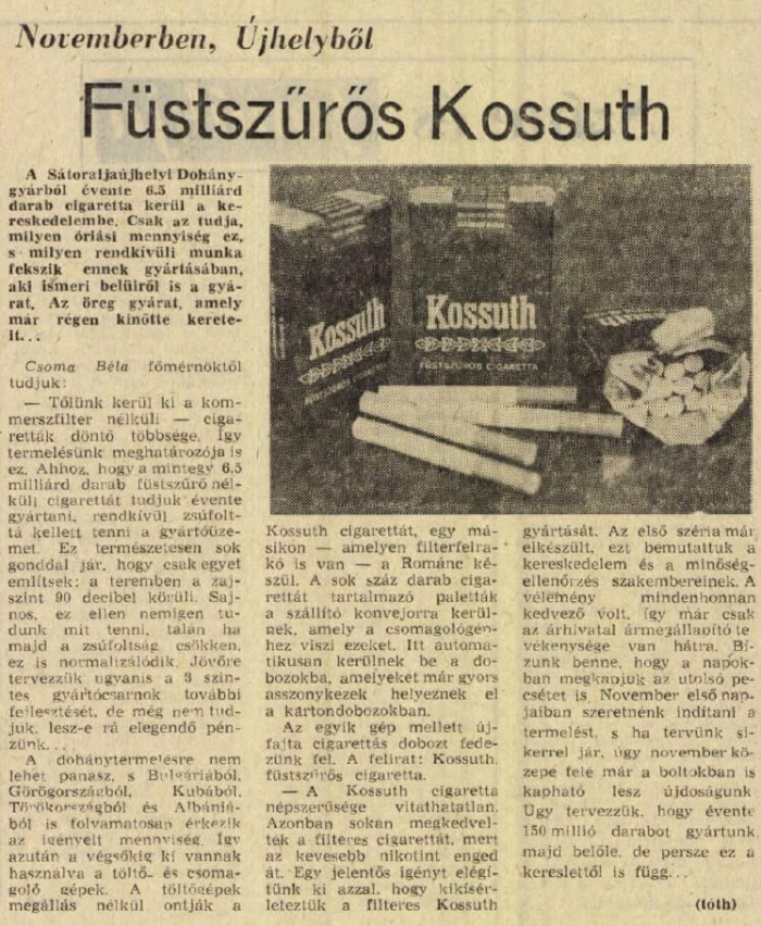 1979.10. Filteres Kossuth cigaretta
