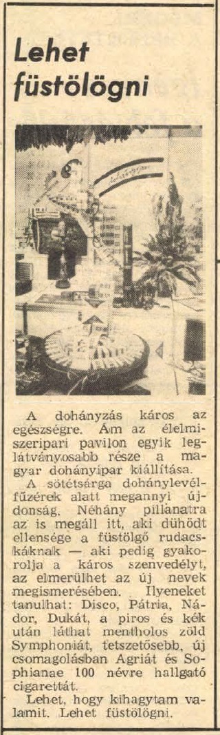 1986.09.25. Dohányipari kiállítás