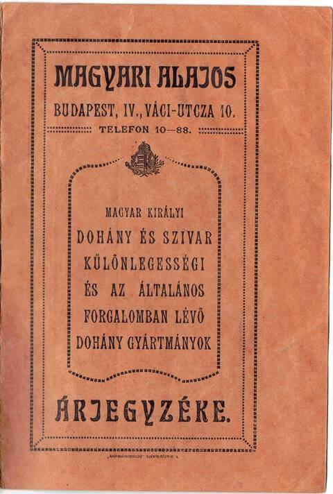 1911. Magyari Alajos árjegyzéke