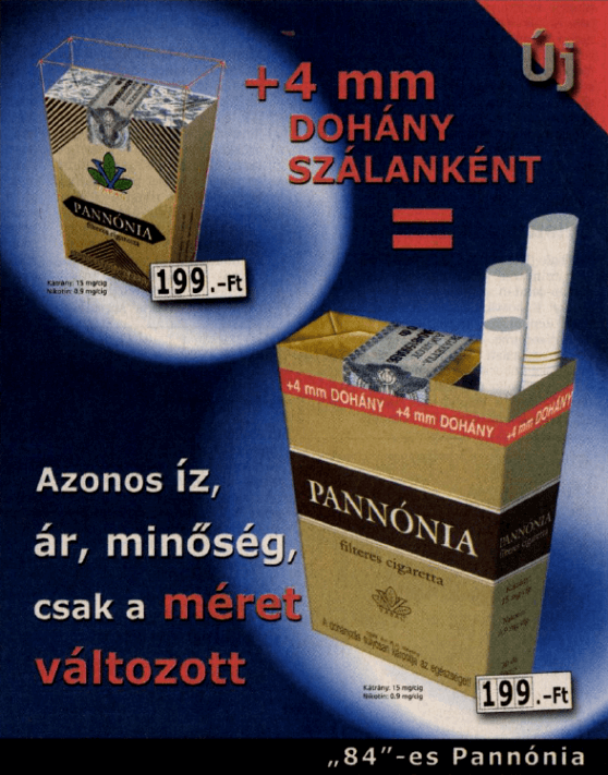 Pannónia cigaretta - 2000