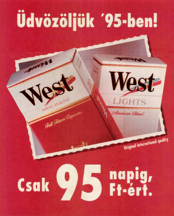 West cigaretta - 1995